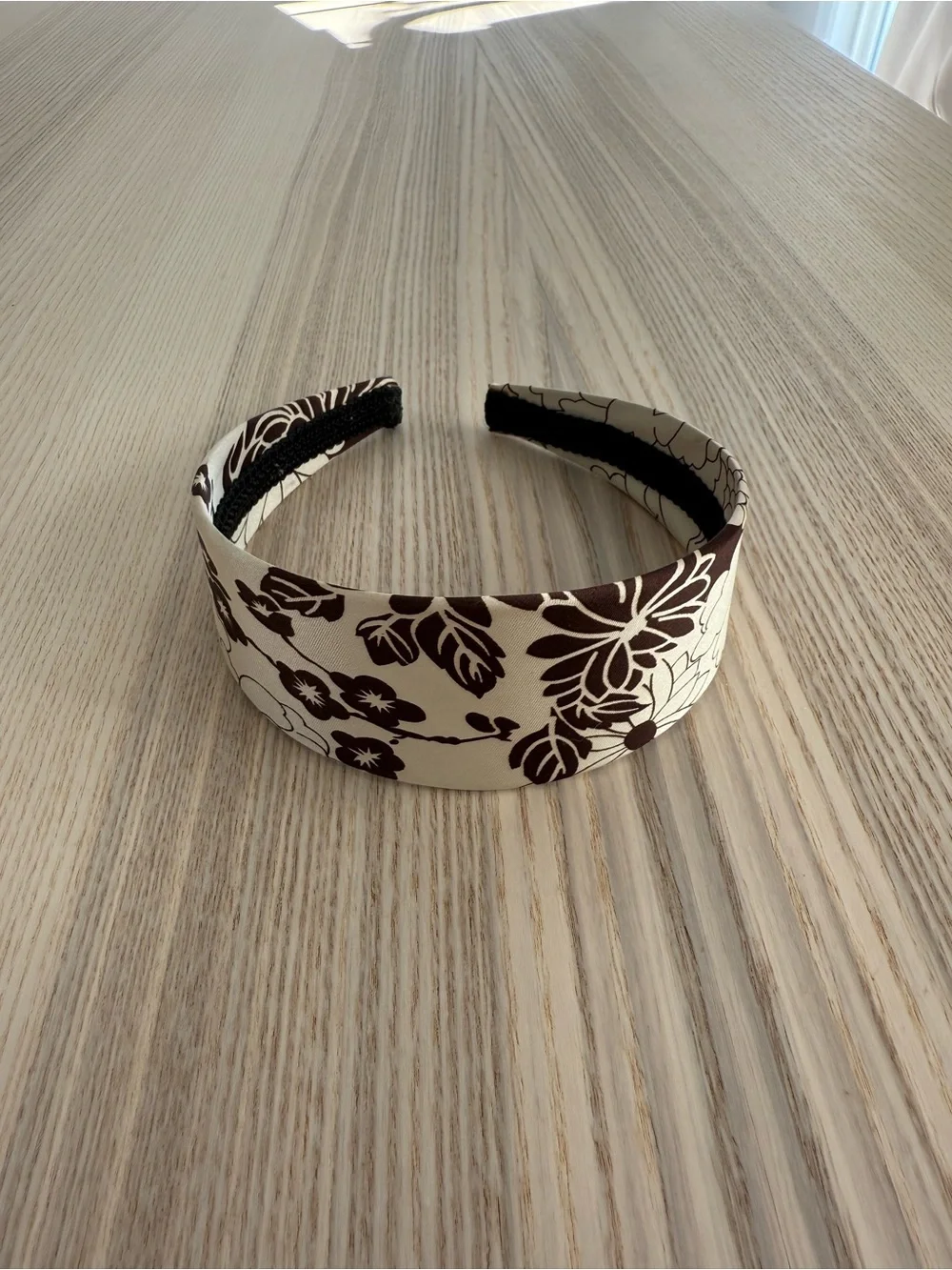 Floral Print Cream and Brown Headband